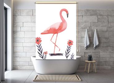 Extartiqe Duschrollo Flamingo moderner Rollo Duschvorhang